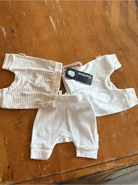Gerber Neutral White, Beige and Cream Baby Pant set